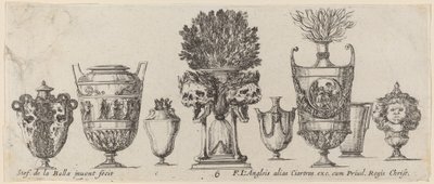 ファンタスティック 花瓶、おそらく 1646 年製。 作： Stefano della Bella