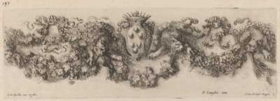 メディチ家の紋章が描かれたフェストゥーン、おそらく 1648 年。 作： Stefano della Bella