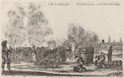 大砲の発射、c。 1641年。 作： Stefano della Bella