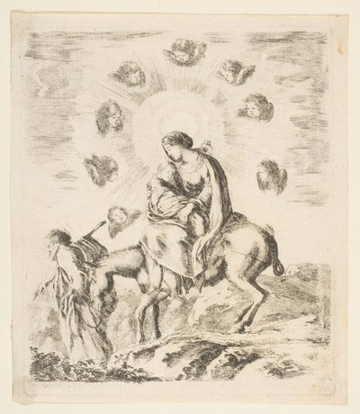 エジプトへの飛行、およそ。 1641年。 作： Stefano della Bella