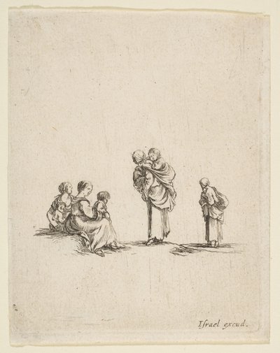 4人の乞食女性、およそ。 1641年。 作： Stefano della Bella