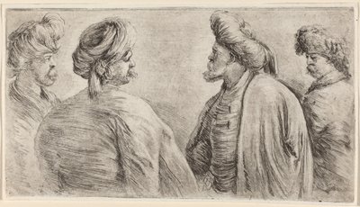 ターバンを身に着けた 4 人のトルコ人 作： Stefano della Bella