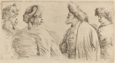 ターバンを身に着けた 4 人のトルコ人 作： Stefano della Bella