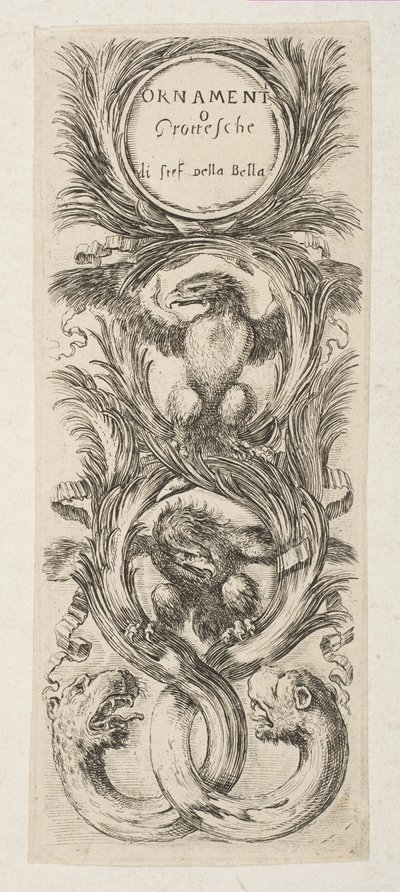 口絵：装飾またはグロテスク、ca。 1653年。 作： Stefano della Bella