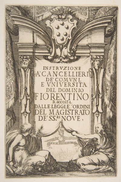 首相への指導のための口絵、1635年。 作： Stefano della Bella