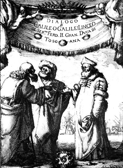 最大システムのガリレオダイアログの口絵、1632年 作： Stefano della Bella