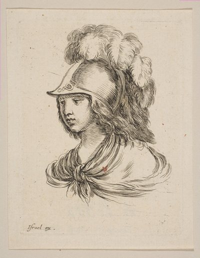 ミネルバの頭部（「様々な頭部と人物」より Diverses tétes et figures, 1650年 作： Stefano della Bella