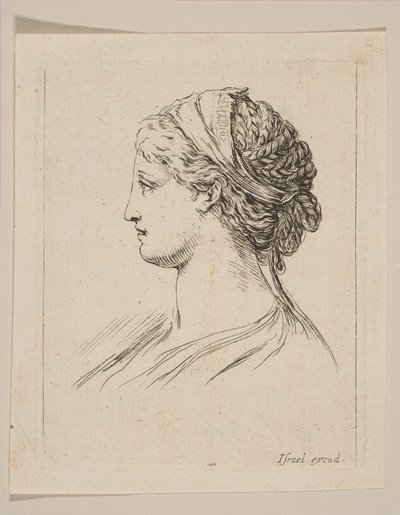 女の横顔、1650年。 作： Stefano della Bella