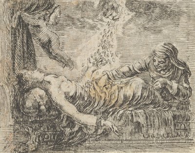「ゲーム・オブ・ミソロジー」ジュピターとダナエ、ジュピターとダナエ、1644年。 作： Stefano della Bella