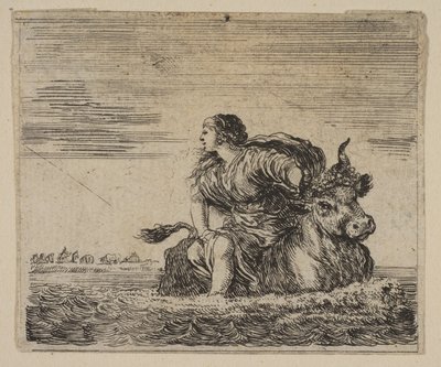 ジュピターとエウロパ、ゲームオブミソロジーJeu de la Mythologie、1644年。 作： Stefano della Bella