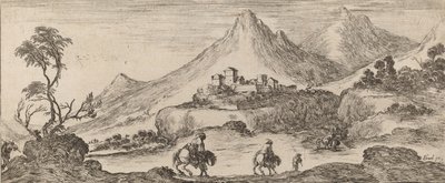 城のある風景、1641年。 作： Stefano della Bella