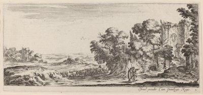 廃墟のある風景、1647 年以前。 作： Stefano della Bella