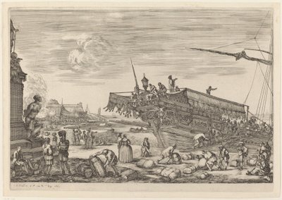 船への積み込み、おそらく c. 16541655。 作： Stefano della Bella
