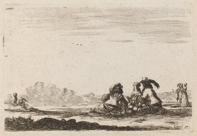 領主と女性の会話、1642年。 作： Stefano della Bella