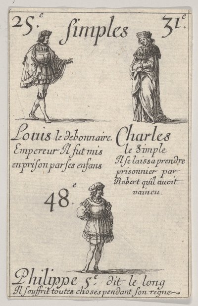ルイルデボネア...シャルルルシンプル、フランス王のゲームジュデロワ...、1644年。 作： Stefano della Bella
