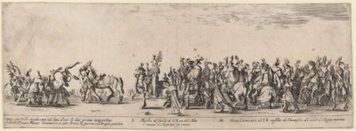 閣下の厩舎の主人と20人の使用人、1633年。 作： Stefano della Bella