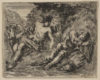 マーキュリーとアーガス、ゲームオブミソロジーJeu de la Mythologie、1644。 作： Stefano della Bella