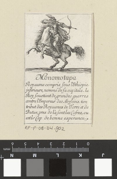 「モノモタパ」トランプ、c.1620-64（エッチング） 作： Stefano della Bella