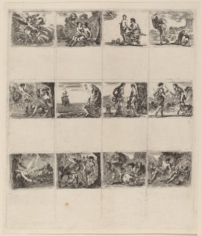 神話のトランプ、1644年。 作： Stefano della Bella