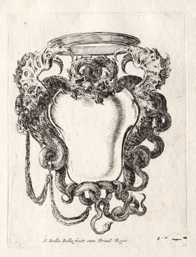 カルトゥーシュの新しいモデル、1647年。 作： Stefano della Bella