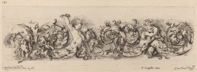 子供と犬の装飾フリーズ 作： Stefano della Bella
