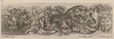 ヒョウの装飾フリーズ、おそらく 1648 年。 作： Stefano della Bella