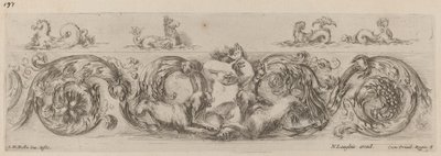 海洋生物の装飾フリーズ、おそらく 1648 年。 作： Stefano della Bella