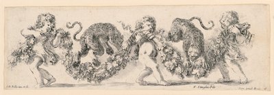 フリーズと葉の装飾品 作： Stefano della Bella