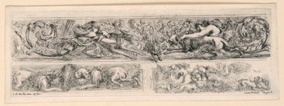 フリーズと葉の装飾品 作： Stefano della Bella
