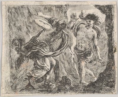オルフェウスとエウリュディケ、ゲームオブミソロジーJeu de la Mythologie、1644年。 作： Stefano della Bella