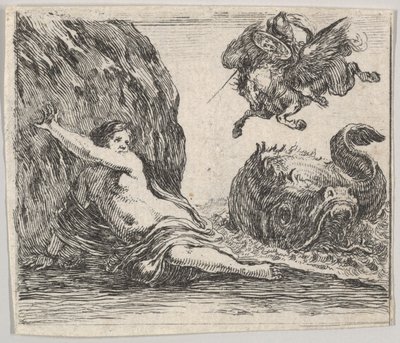 ペルセウスとアンドロメダ、ゲームオブミソロジーJeu de la Mythologie、1644年。 作： Stefano della Bella
