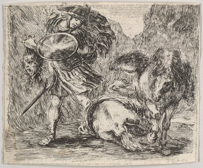 ペルセウスとメドゥーサ、ゲームオブミソロジーJeu de la Mythologie、1644年。 作： Stefano della Bella