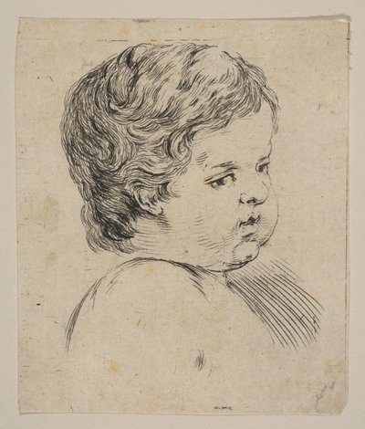 プレート12：子供の本の頭、 『リブアを描くことを学ぶための本』から、apprendre ...、ca。 1649 作： Stefano della Bella