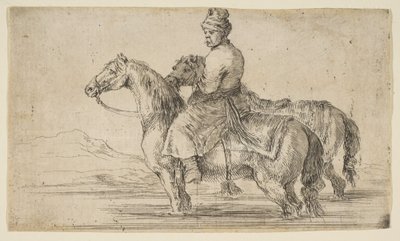 ポーランドの新郎の入浴馬、約。 1662年。 作： Stefano della Bella