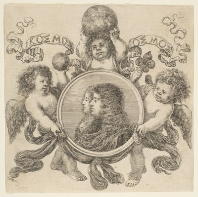 コジモデメディチとマルグリットルイーズドルレアンの肖像、彼の妻、1661年。 作： Stefano della Bella