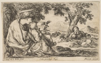 エジプトへの逃避行の休息, ca. 1641年。 作： Stefano della Bella