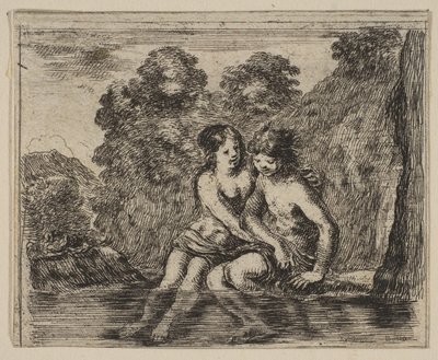 サルマシスと雌雄同体、ゲームオブミソロジーJeu de la Mythologie、1644年。 作： Stefano della Bella