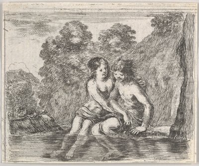 サルマシスと雌雄同体、ゲームオブミソロジーJeu de la Mythologie、1644年。 作： Stefano della Bella