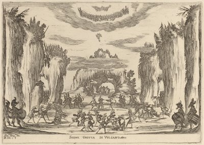 ヴルカーノの洞窟のシーン、1637 年。 作： Stefano della Bella