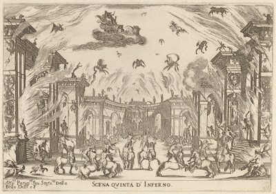 地獄の第 5 場面、1637 年。 作： Stefano della Bella