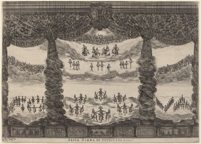 『Tutto Cielo』の第 6 場、1637 年。 作： Stefano della Bella