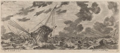1644 年、テンペストに船を出す。 作： Stefano della Bella