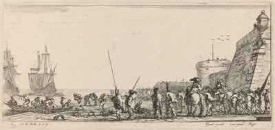 乗船を監督する兵士、1644年。 作： Stefano della Bella
