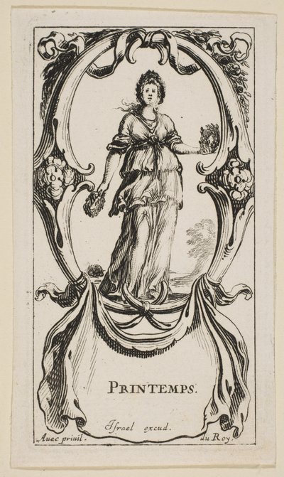 春のプランタン、フォーシーズンズ、ca。 1641年。 作： Stefano della Bella