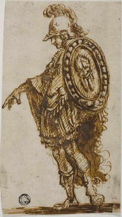 盾を持った立つ戦士 作： Stefano della Bella