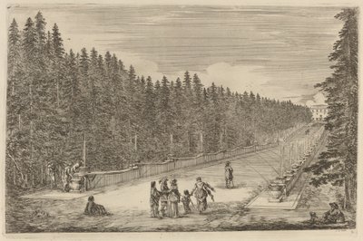 噴水通り、おそらく 1653 年。 作： Stefano della Bella