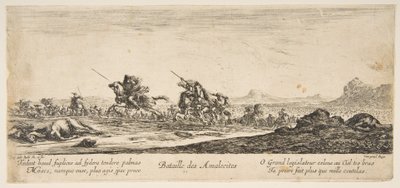 アマレク人の戦い、およそ。 1645-52。 作： Stefano della Bella