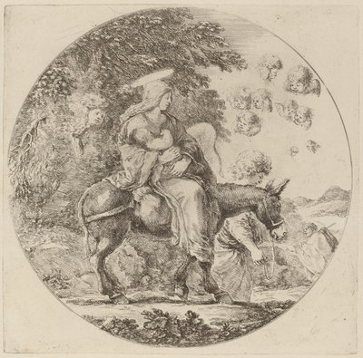 エジプトへの逃亡、おそらく1662年。 作： Stefano della Bella