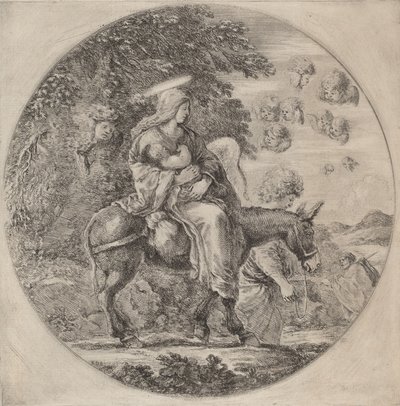 エジプトへの逃亡、おそらく1662年。 作： Stefano della Bella