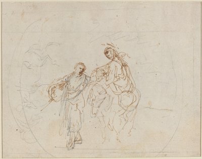 エジプトへの逃避 [裏面]。 作： Stefano della Bella